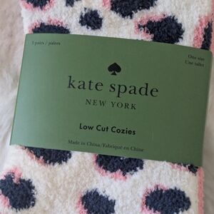 Kate Spade Low Cut Cozies Fuzzy Socks 3 Pack Leopard Print One Size NWT